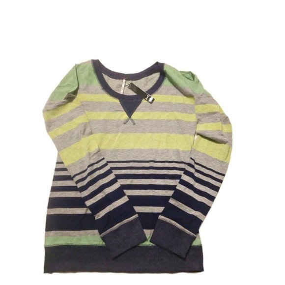 Poof! Sweaters - Poof! Sweater, JUNIORS Large Striped shirt sweater sweatshirt NEW with tags